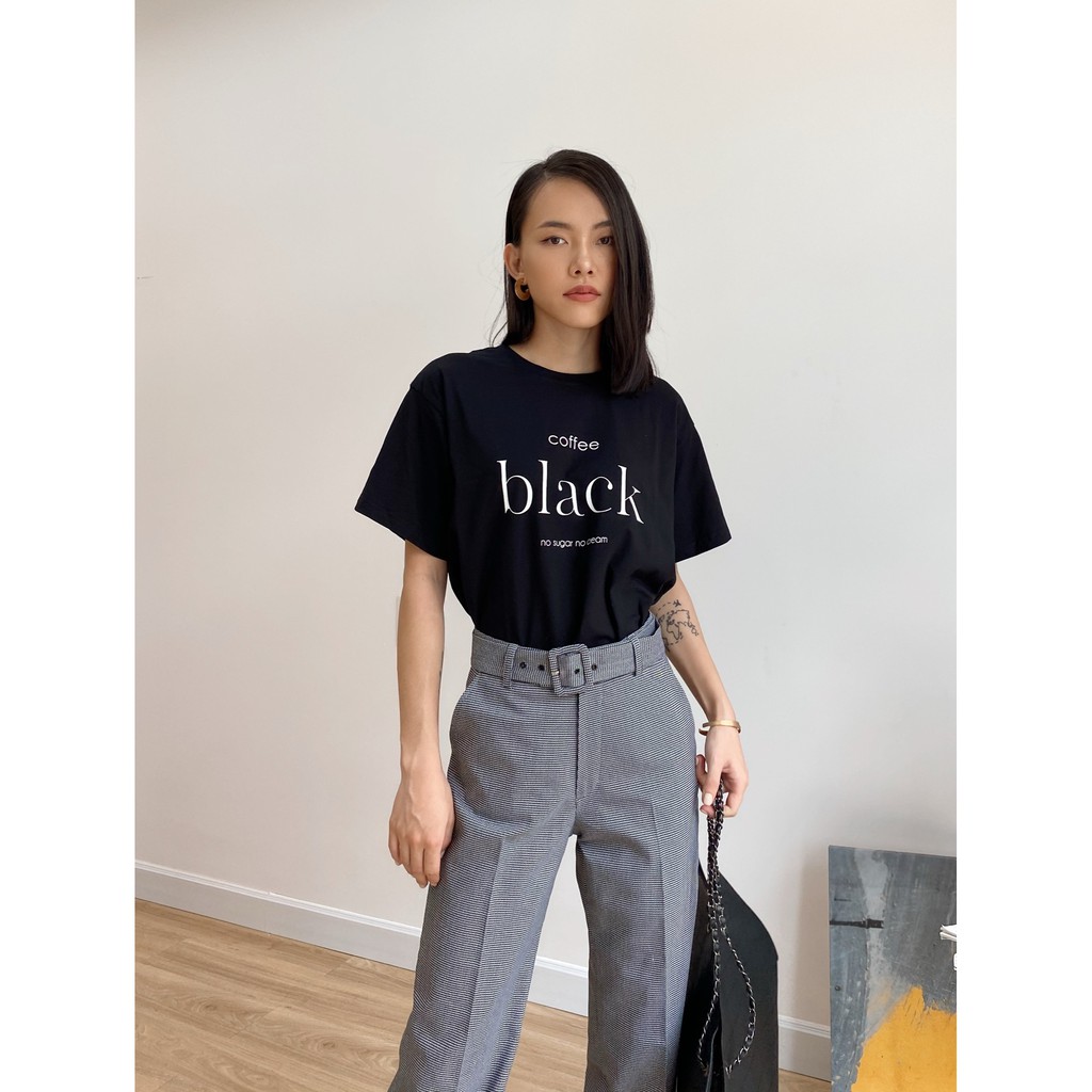 Áo Thun In Chữ Coffee Black 2 Màu EDINI - A1185