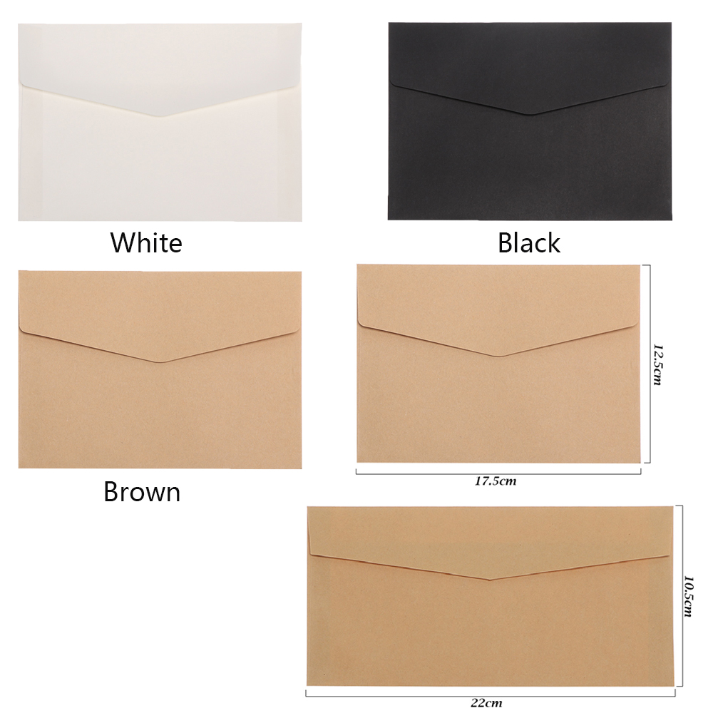 ❤LANSEL❤ 10Pcs Vintage Wedding Invitation Office Supplies Kraft Paper Kraft Envelopes Business Gift European Style DIY Craft Stationary Greeting Card/Multicolor