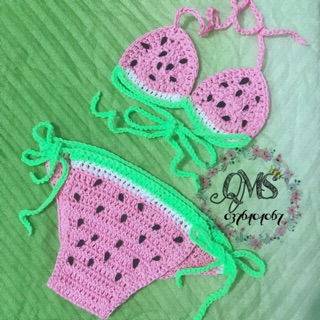 Bikini bé gái len handmade