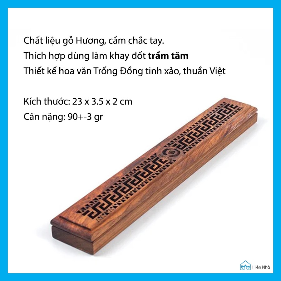 Khay đốt trầm tăm bằng gỗ, đồng - Hộp đốt trầm hương nhiều mẫu - Hiên Nhà | BigBuy360 - bigbuy360.vn