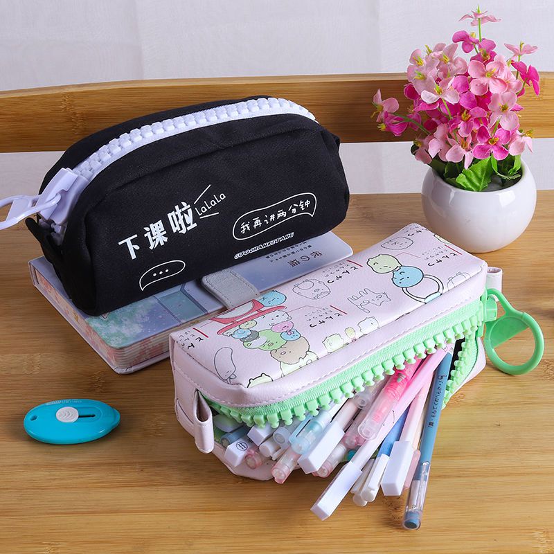 Hộp Bút Vải Hình Mèo, - Túi Vải Canvas Đựng Mỹ Phẩm, Bóp Viết Khóa Zip To QUTI HBV17 HBV18 HBV19