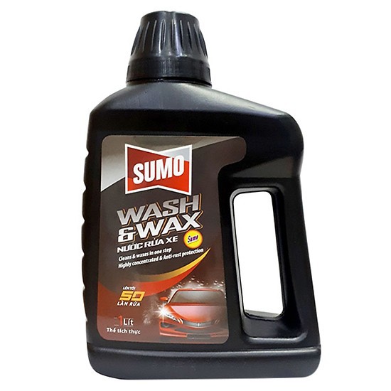 [Mã LIFEAUMAY giảm 10% tối đa 30k đơn 150k] Nước rửa xe mẫu mới Sumo Wash &amp; Wax 1L