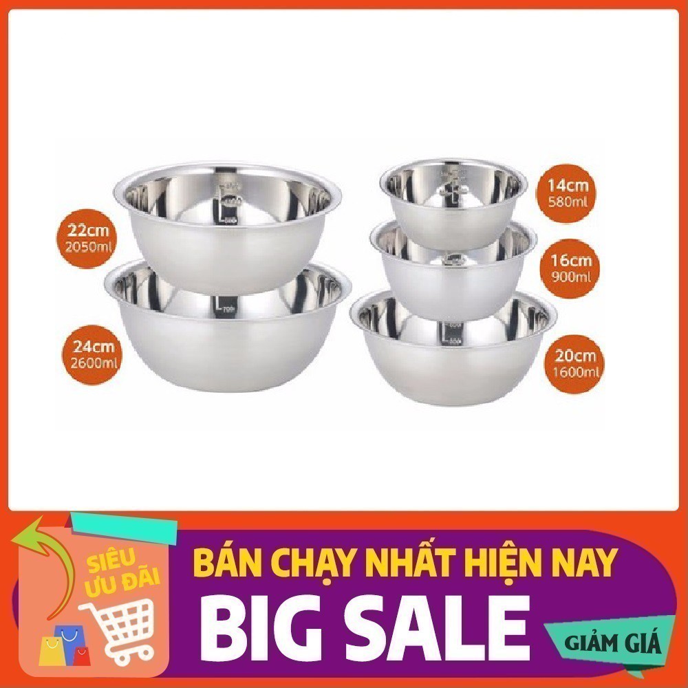 Set 5 tô inox nấu ăn - Hàng nhập khẩu Nhật Bản