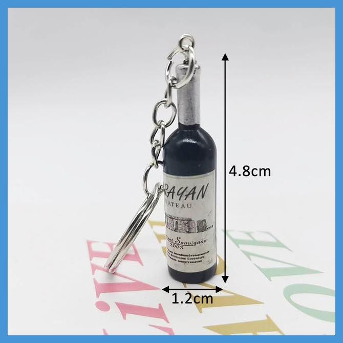 Móc Khóa Hình Chai Rượu Vang Bằng Acrylic Nhiều Màu Dễ Thương