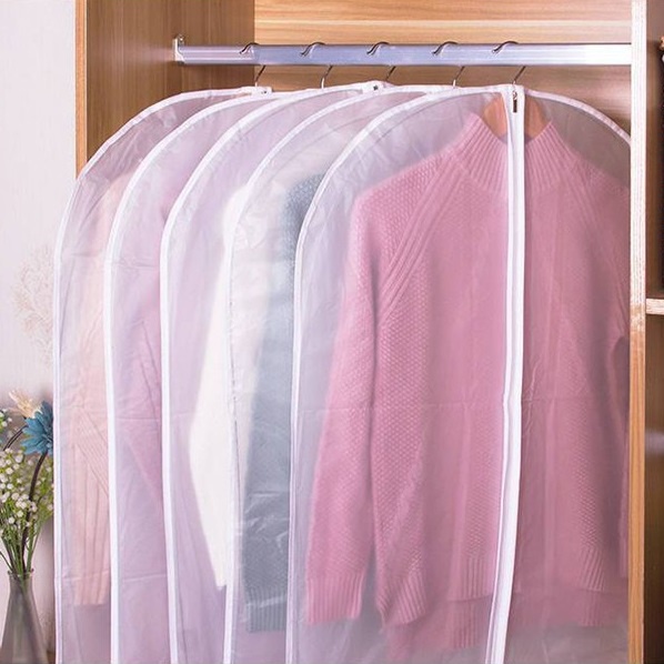 Túi bọc quần áo treo tủ CÓ KHÓA KÉO -  Chống bụi, chống thấm, chống côn trùng nấm mốc ...