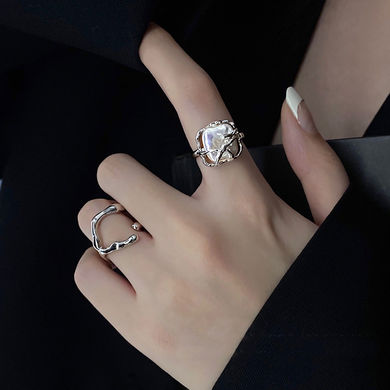Bộ Nhẫn Hở Mạ Vàng / Bạc Hình Nhện Đính Đá Nhân Tạo Thời Trang Cho Nữ