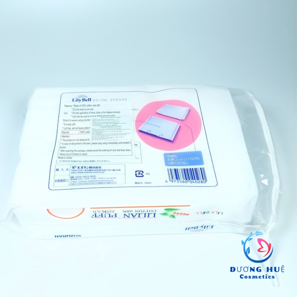 Bông Tẩy Trang Lily Bell Lilian Puff 222 Miếng Nhật bản (Chính Hãng)