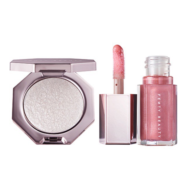 Set trang điểm mini 2 món gồm bắt sáng và son bóng Fenty Diamond Bomb Baby Mini Face and Lip Set | BigBuy360 - bigbuy360.vn