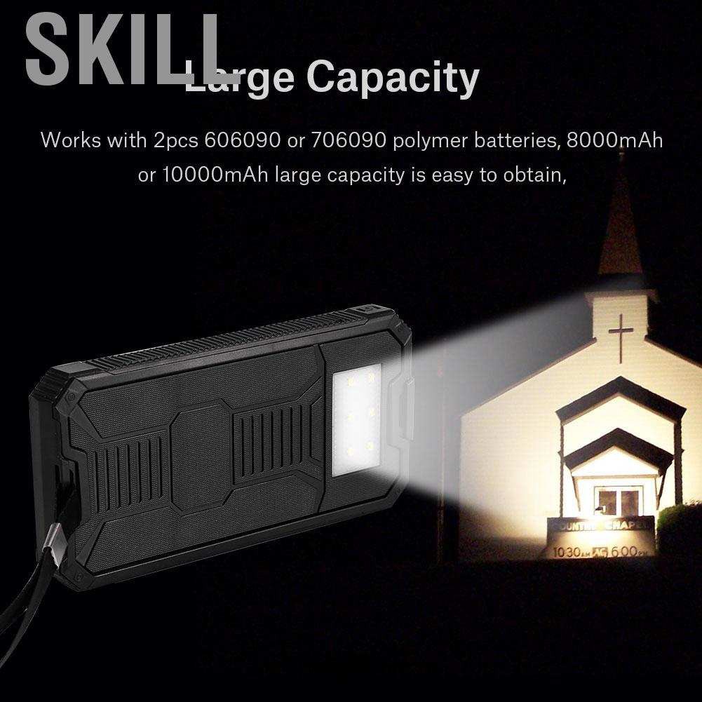 Sạc dự phòng sử dụng năng lượng mặt trời 20000mah có đèn LED tiện lợi chất cao