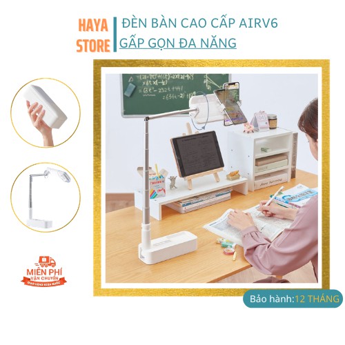 Đèn Để Bàn Học, Chống Cận V6 Air, Đèn Bàn Làm Việc Cao Cấp, Không Dây Gấp Gọn 7 Chế Độ Điều Chỉnh Ánh Sáng Tiện Lợi