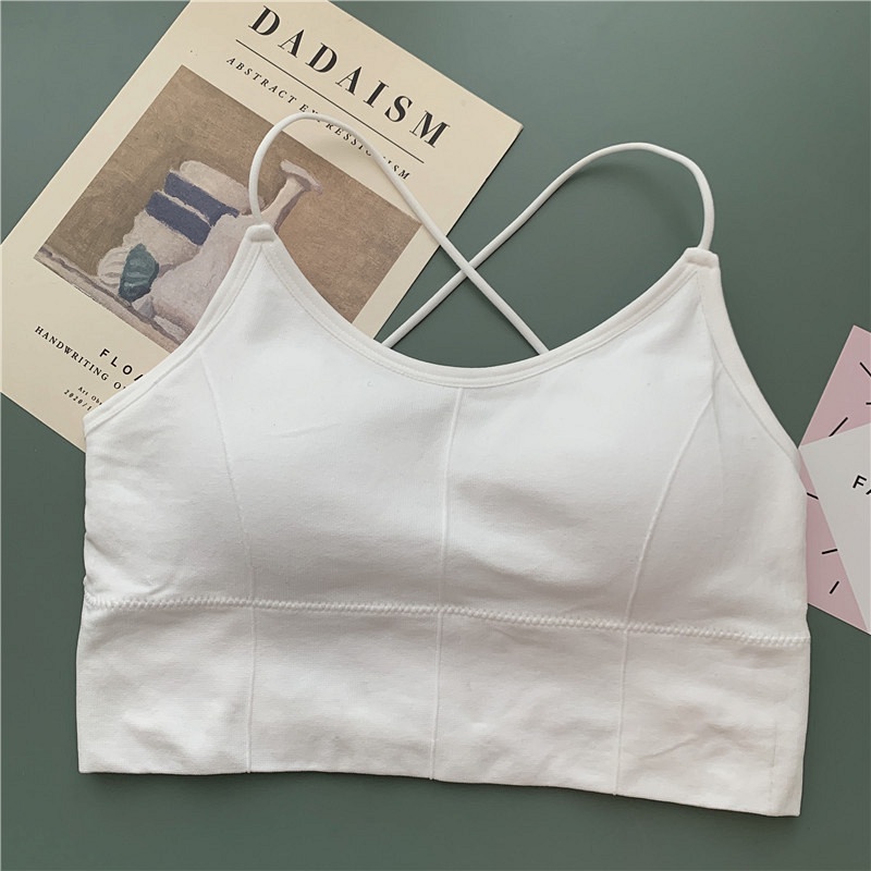 HUANG YOYO Áo Croptop Áo hai dây thể thao thời trang Hàn Quốc cho nữ