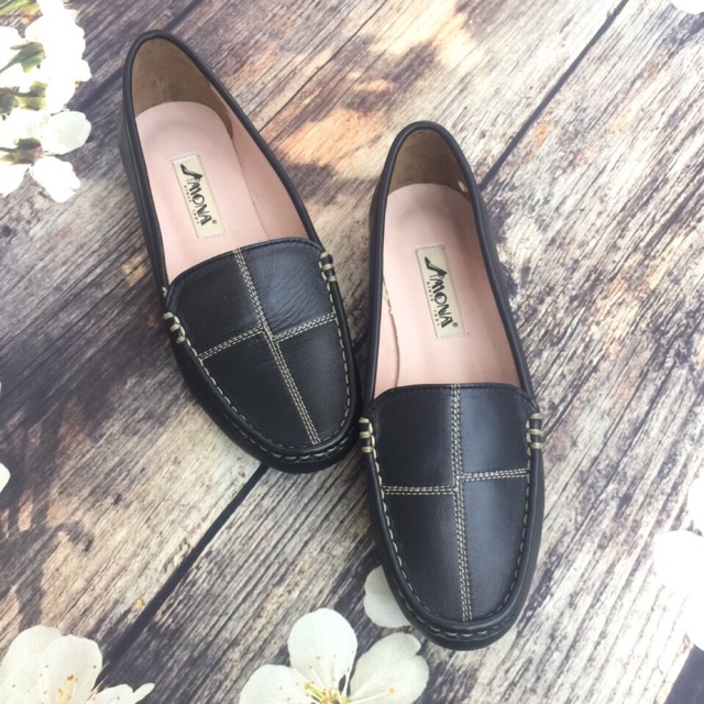 Giầy bệt DA THẬT ĐẾ CAO SU MỀM. Size 35–> 39