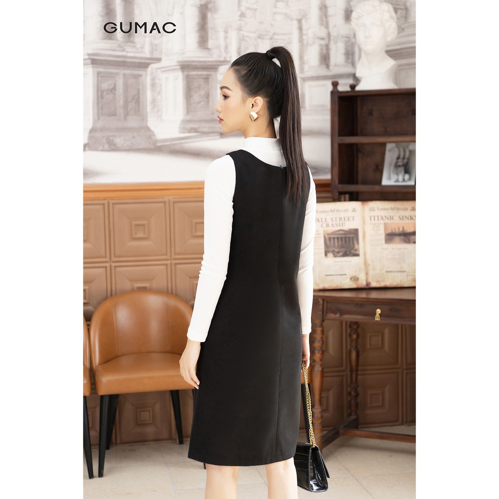 Đầm dạ suông có túi GUMAC DA12253 [Không kèm áo trong