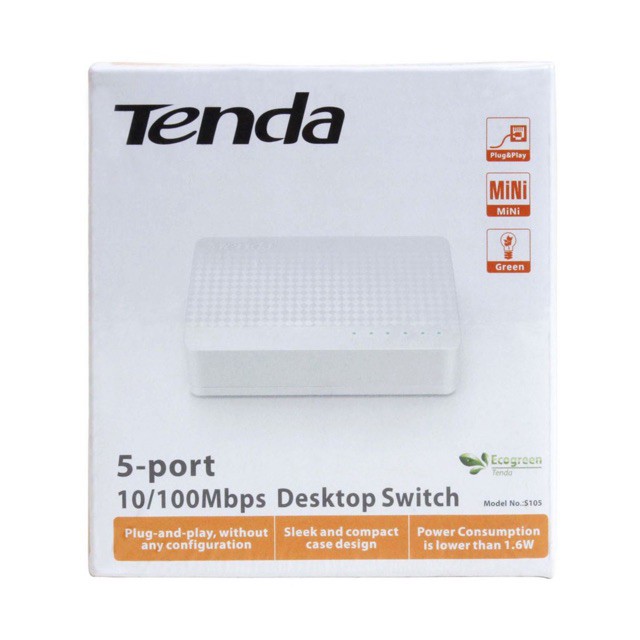 Bộ HUB Chia Mạng Switch Tenda 5 Port S105 Chính Hãng