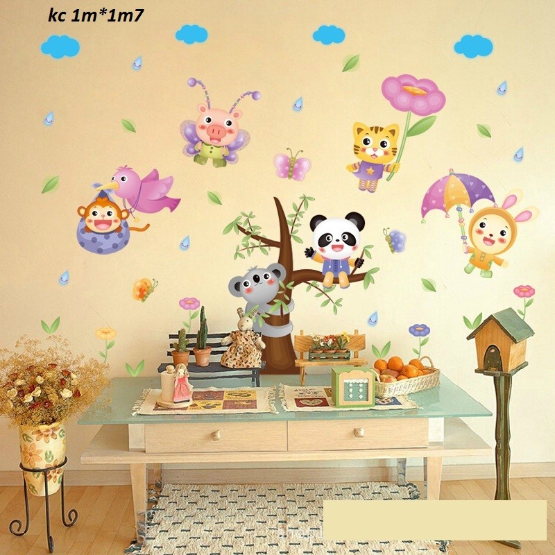 decal dán tường vườn thú