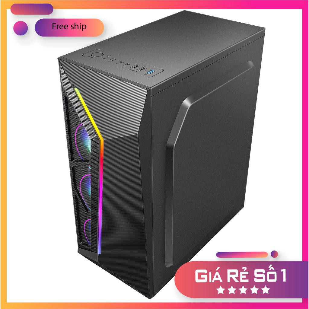 VỎ MÁY TÍNH AAP PLUS GAMING LED RGB - CÓ SẴN DÃY LED MẶT TRƯỚC