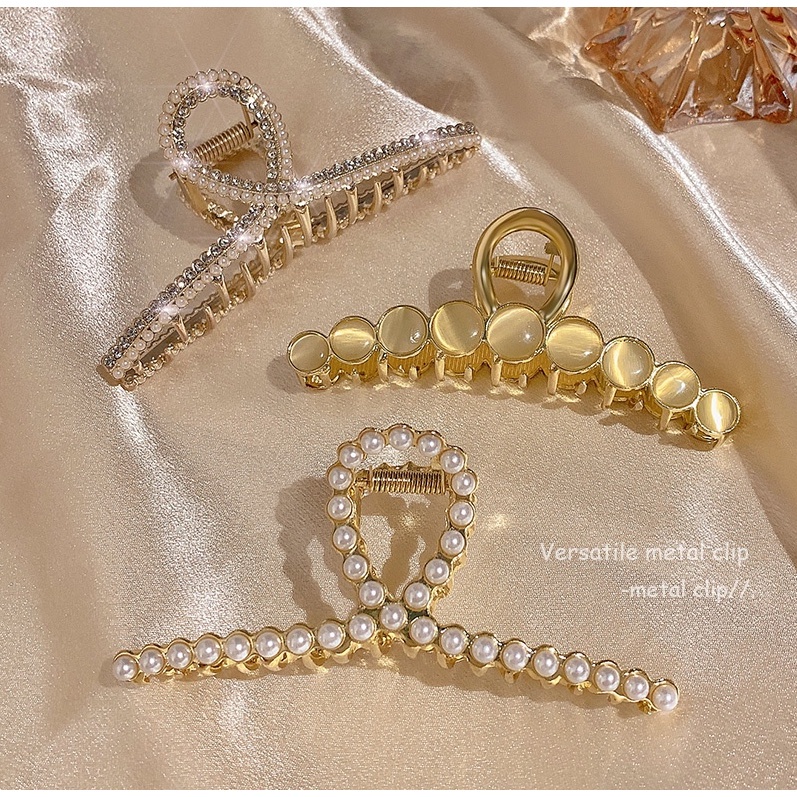 Kẹp Tóc Hình Hoa Tulip Đính Ngọc Trai Thanh Lịch Cho Nữ