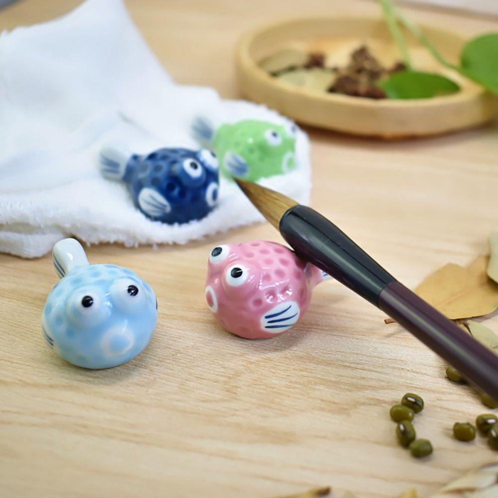 HARRIETT Giá Đỡ Đũa Bằng Sứ Hình Cá Dễ Thương Tiện Dụng Cho Nhà Bếp / Khách Sạn