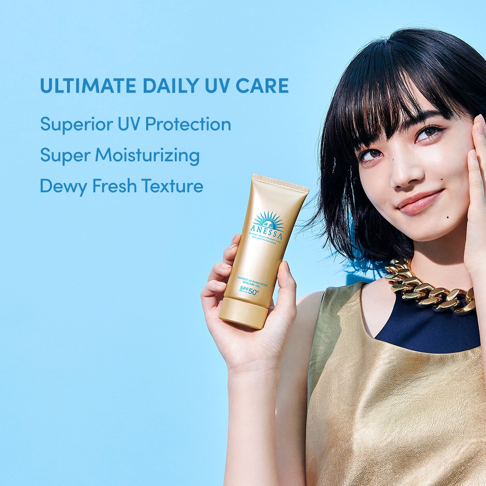 Gel chống nắng dưỡng ẩm bảo vệ hoàn hảo Anessa Perfect UV Sunscreen Skincare Gel SPF50+ PA++++ 90g
