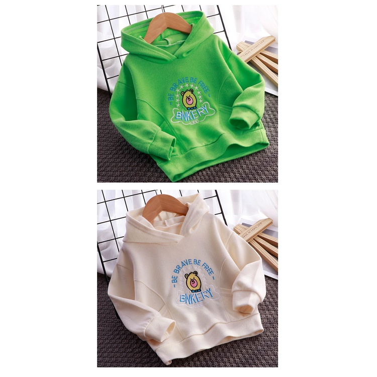 Áo sweater IQ Angel tay dài có nón trùm phong cách thu đông cho trẻ nhỏ