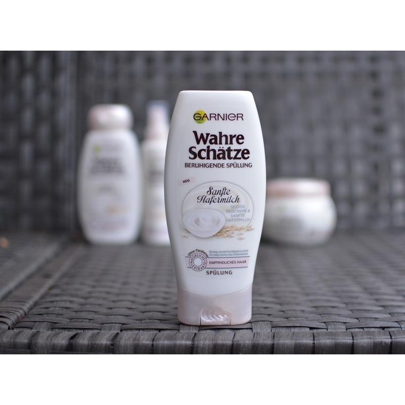 Bộ Dầu Gội, Dầu Xả Garnier Gạo và Sữa yến mạch - Wahre Schätze Sanfte Hafermilch Shampoo - Đức
