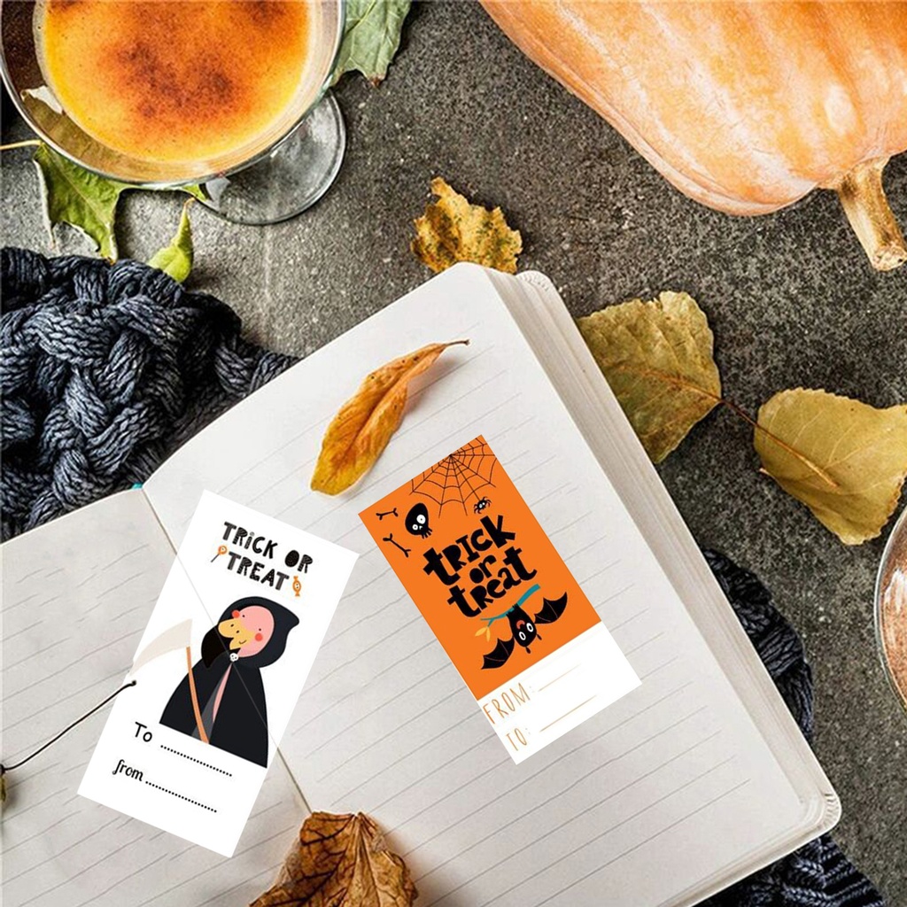 (livecity.2) Cuộn 300 Nhãn Dán Hộp Quà Hình Chữ Nhật Tự Dính Mịn Màng Và Dính Dễ Dán Dùng Đóng Gói Quà Halloween