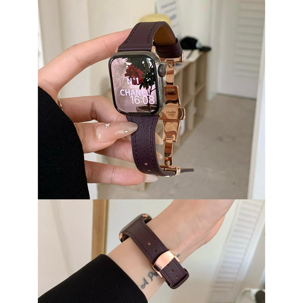 Dây Đeo Bằng Da Dành Cho iWatch 45mm 41mm 44mm 42mm 49mm iWatch 8 7 6 SE 5