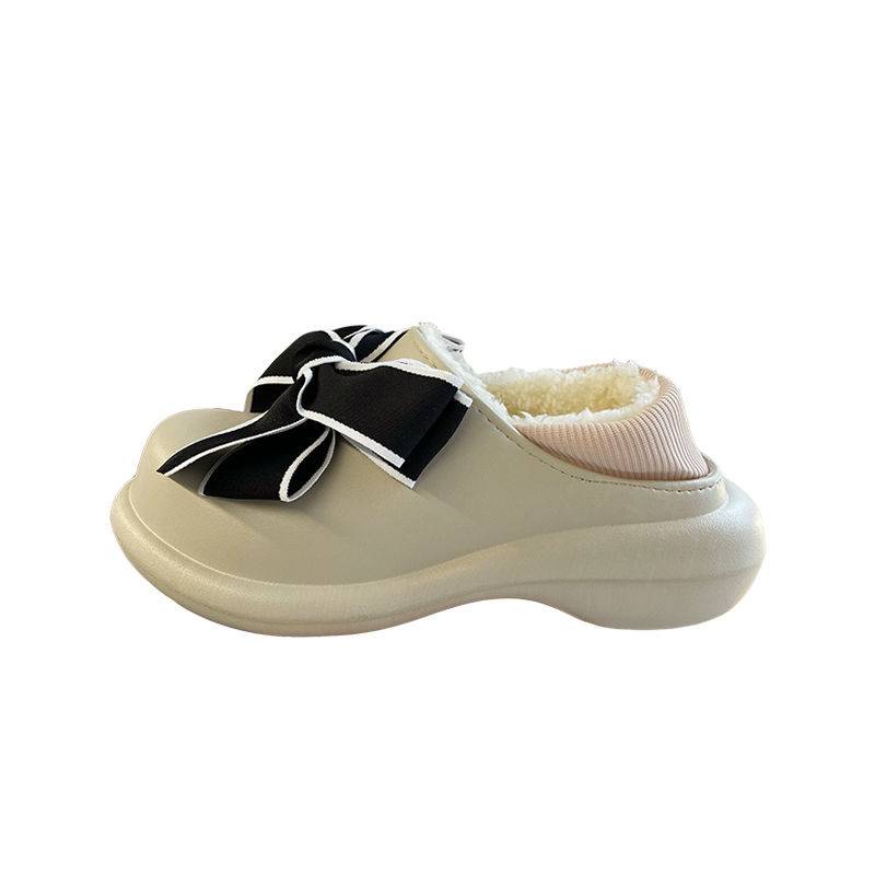 Dép Bông Đi Trong Nhà Đế Dày Giữ Ấm Mùa Đông Thiết Kế Dễ Thương Dành Cho Nữ