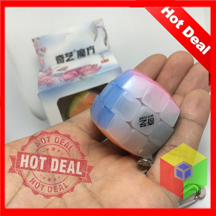 Móc khóa Rubik 3x3 QiYi Jelly - Phụ kiện