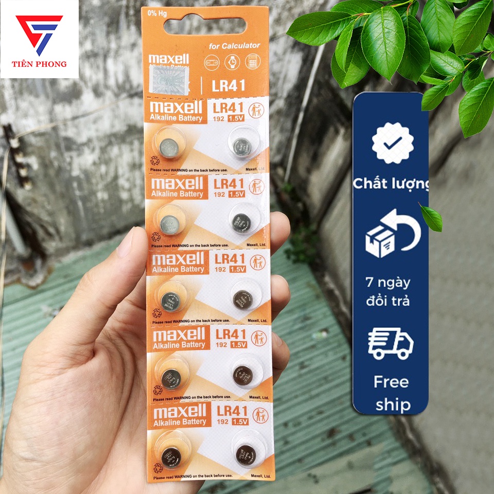 Pin AG3 LR41 192 1.5V Maxell Vỉ 10 Viên chính hãng