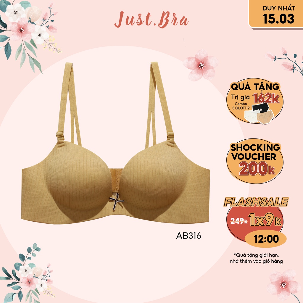 [Mã WABRJB031 giảm 10% đơn 99k] Áo ngực không gọng mút dày Just Bra mút mềm thoáng mát êm ái AB316
