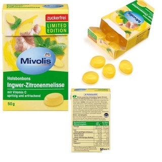 Kẹo ngậm ho cốt chanh gừng Mivolis -nội địa Đức