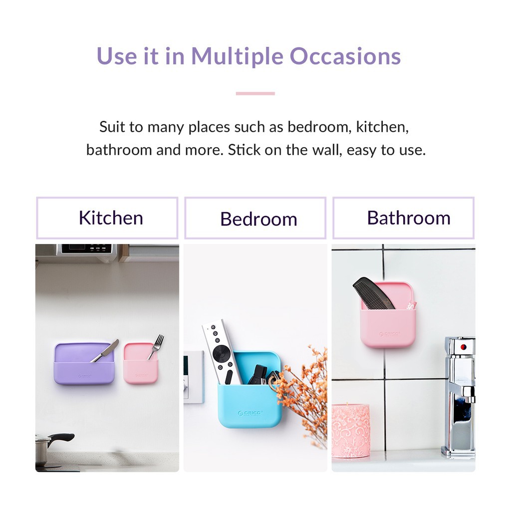 Hộp đựng đồ dùng ORICO silicone dán tường với keo hai mặt chắc chắn 3m