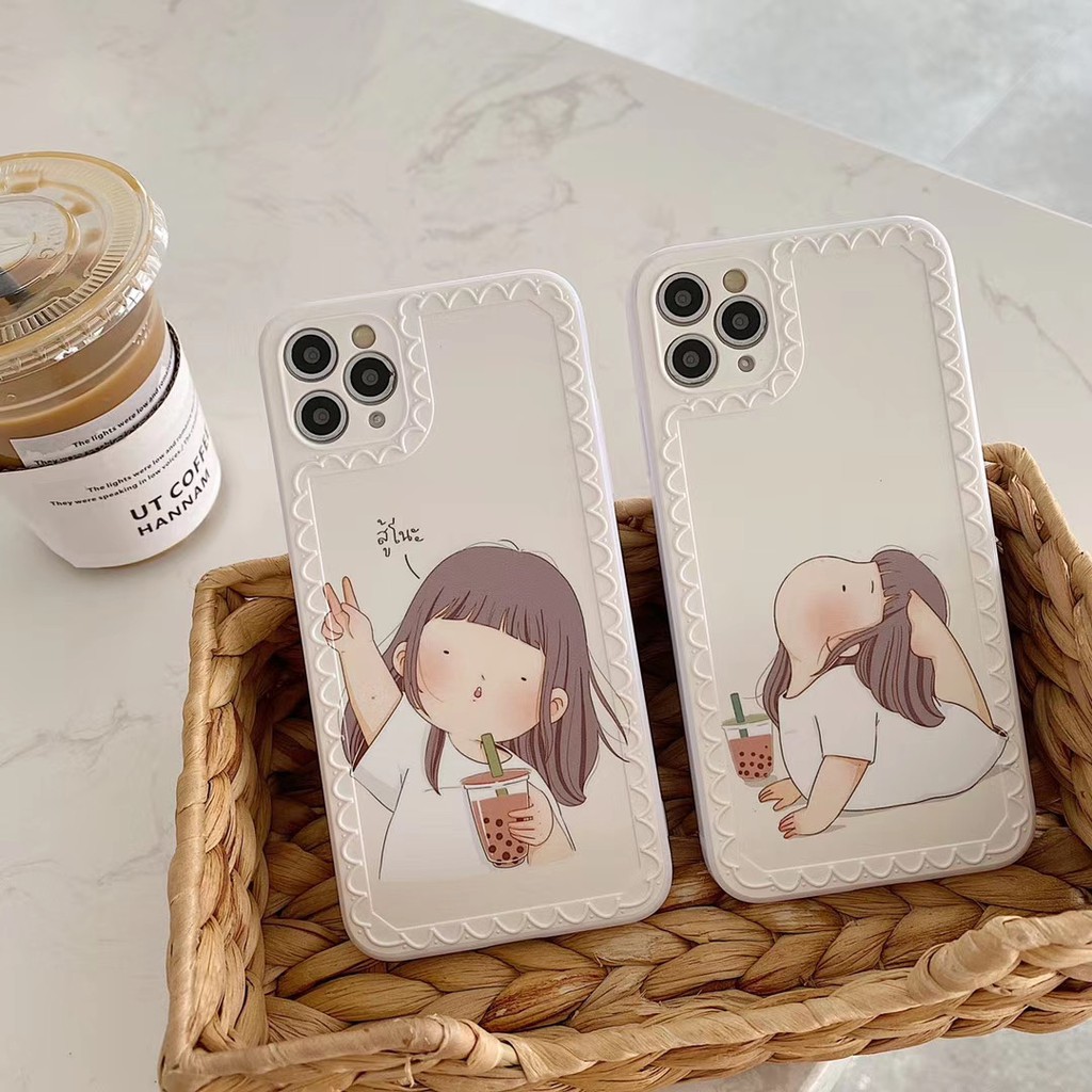 Ốp điện thoại TPU họa tiết hình cô gái dễ thương thời trang cho Iphone 7 8 X Xs Xr Xsmax 11 Pro Promax | BigBuy360 - bigbuy360.vn