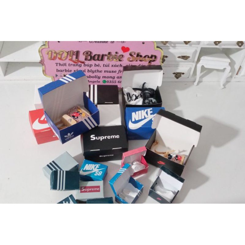 Box hộp đựng giày, quần áo túi xách cho doll 1/4 1/6 20cm,15cm