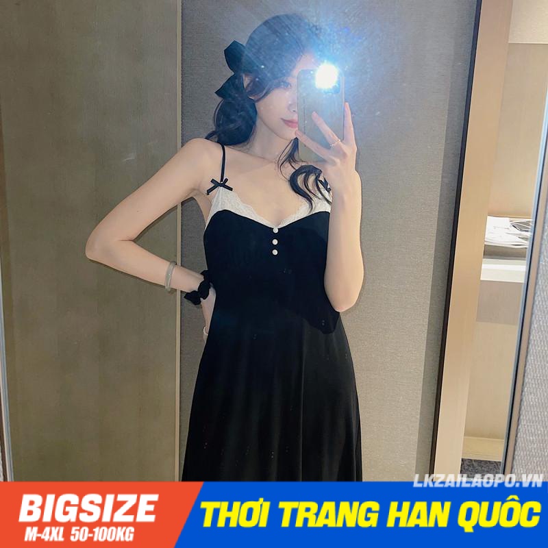 Đồ ngủ sexy gợi cảm Bigsize Váy Đầm ngủ sexy gợi cảm Ren có đệm ngực cổ chữ v mỏng cao cấp Phong cách Hàn Quốc Thời Trang tiểu thư cá tính xinh đẹp cho người mập béo