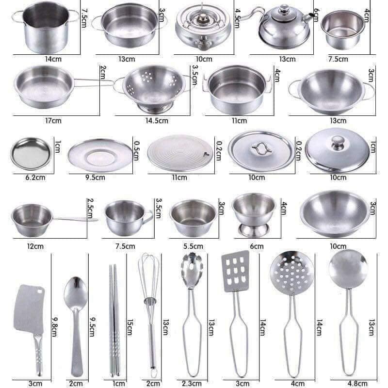 HH. Bộ đồ chơi nấu ăn bằng inox