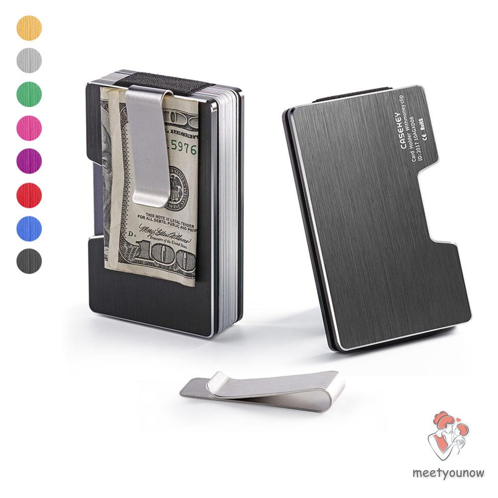 Ví đựng thẻ bằng kim loại có kẹp tiền tiện dụng