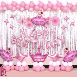 Trang trí sinh nhật cho bé gái tone màu hồng