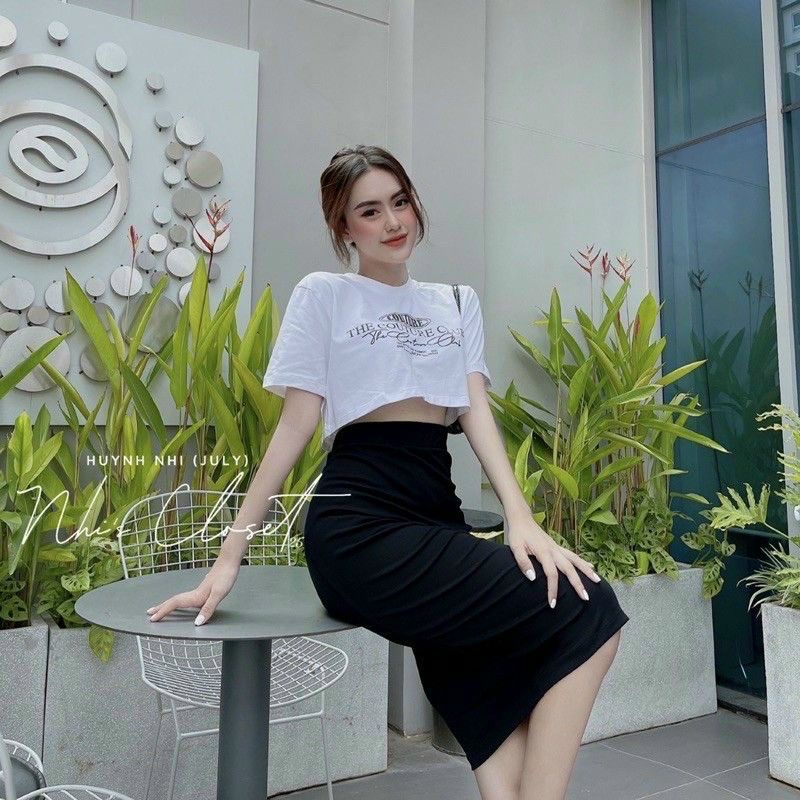 Váy thun lụa ôm body dài dáng chuẩn
