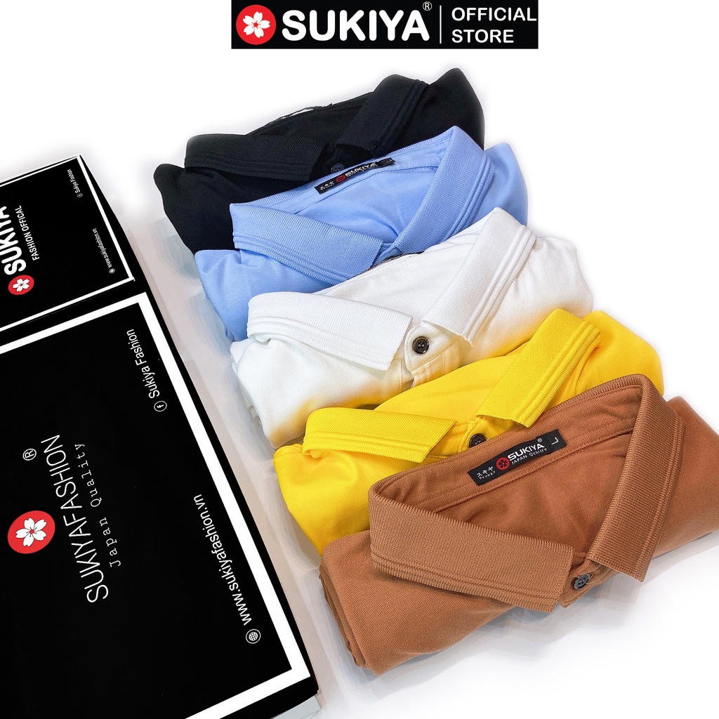 Áo Polo Nam SUKIYA 5 Màu Chất Liệu Cotton Siêu Bền Màu, Co Giãn Tốt AT06