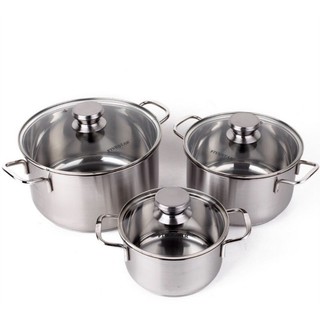 Bộ nồi 3 five star,vung kính ,vung inox