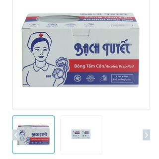 Bông tẩm cồn ( Bông bạch tuyết) hộp 100 miếng