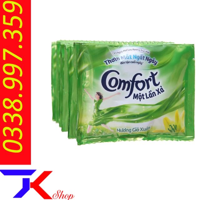 10 gói nước xả vải Comfort da nhạy cảm-Hương ban Mai-một lần xả-Sofia ×20ml