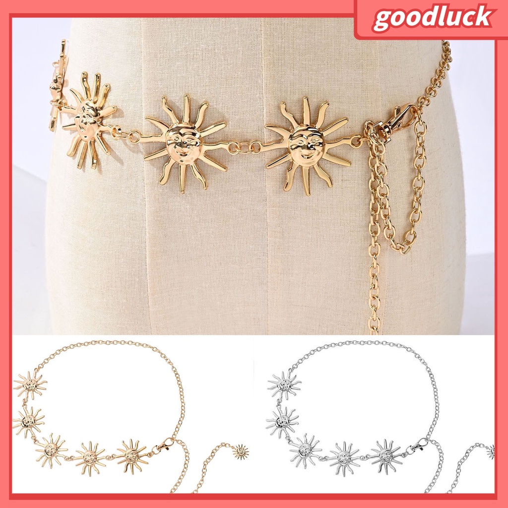 &lt; Golu &gt; Dây Xích Đeo Thắt Lưng Bằng Thép Không Gỉ Mặt Hoa Cười Phong Cách Punk Đơn Giản Cá Tính Trang Trí Tiệc Tùng Dành Cho Nữ