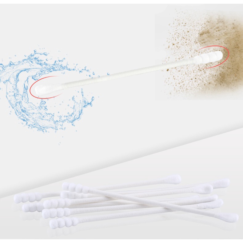 Tăm bông cho bé sơ sinh cao cấp làm từ bông tự nhiên hộp 400 que Misuta, hộp V-coool 200 que
