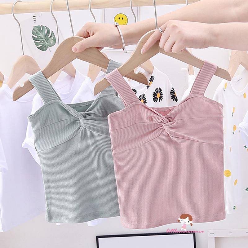 Áo Sát Nách Màu Trơn Phối Nơ Cho Bé 0-3 Tuổi