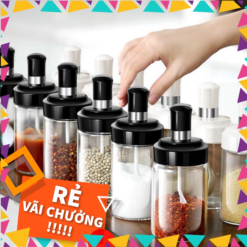 Lọ Đựng Gia Vị, Hũ Đựng Gia Vị Kèm Muỗng Mẫu Mới - Hottrend.No1