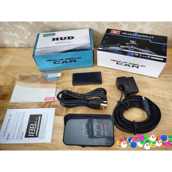 (video) Bộ HUD Ô tô M7 ODB2 OBD GPS Hiển Thị Tốc Độ &amp; Thông Tin Lên Kính Lái Kết Nối OBD 2 + GPS Giá Rẻ