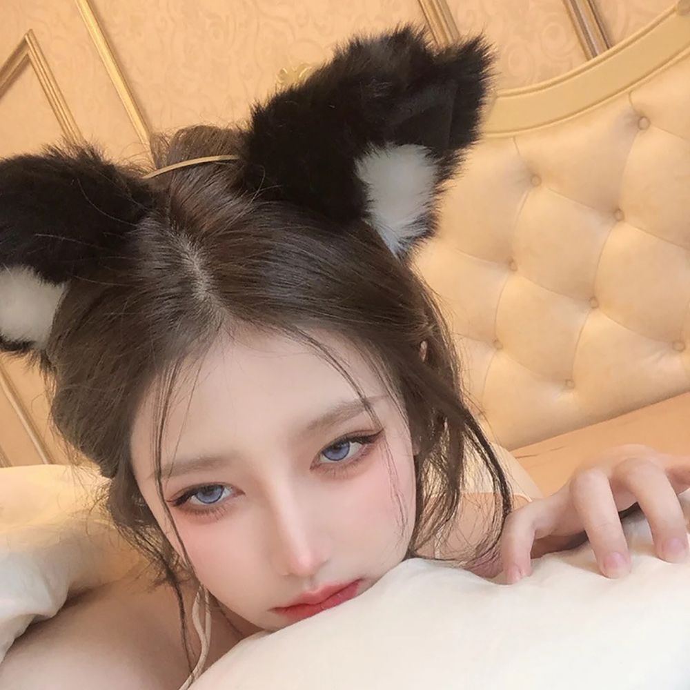 Cài tóc hình tai mèo bằng lông nhung nhiều màu phong cách Hàn Quốc dễ thương cho nữ